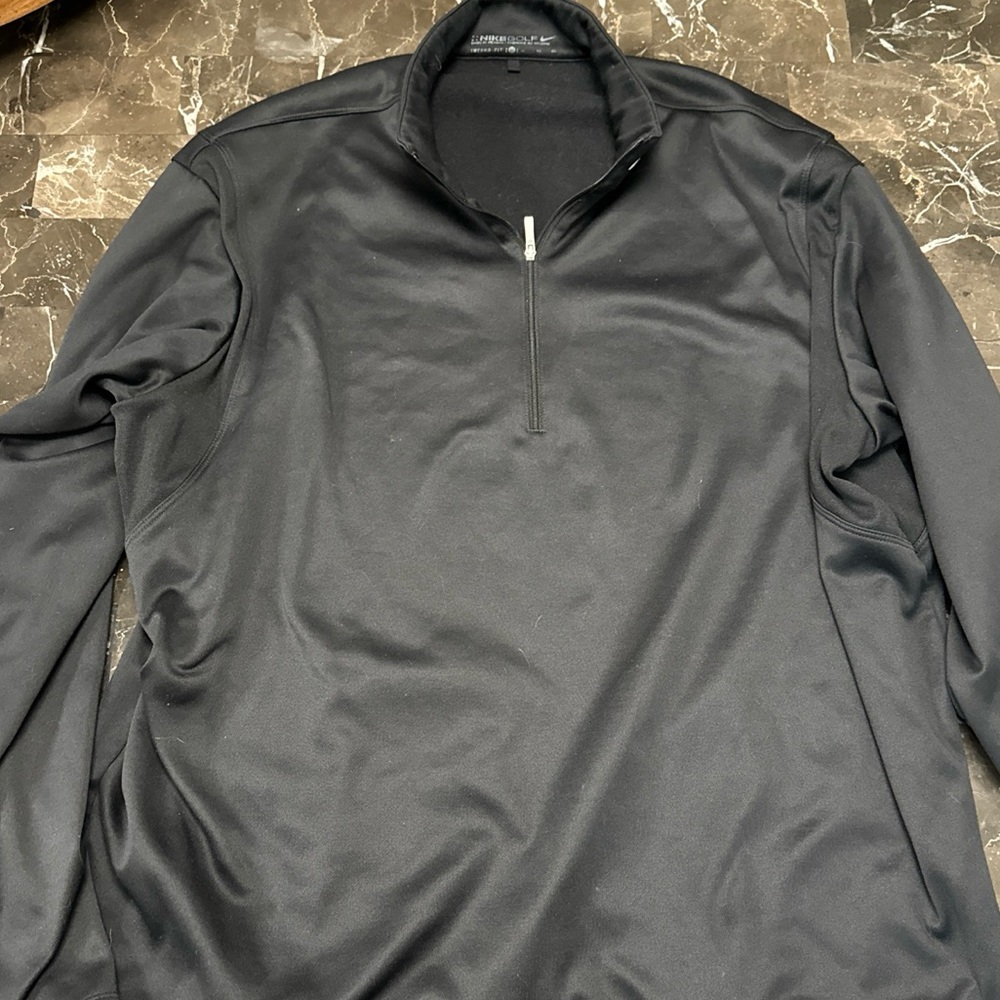 Nike Therma Fit Mens Black 1/4 Zip Pullover Sweatshirt Jacket Sz XL